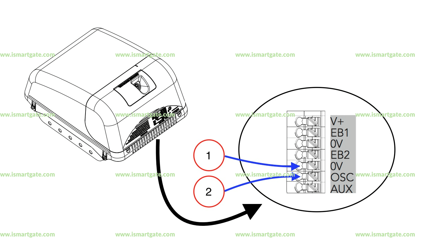 Wiring diagram for Automatic Technology GDO-9v2 Enduro